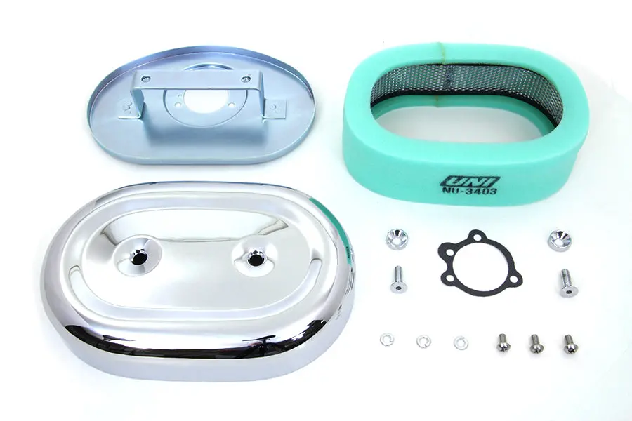 Chrome Oval Air Cleaner Assembly - V-Twin Mfg. 1