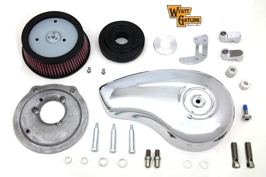 Wyatt Gatling Teardrop Air Cleaner Kit Chrome - V-Twin Mfg. 1