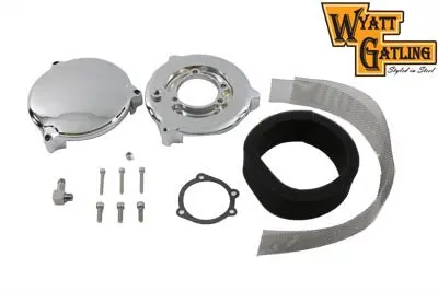 Wyatt Gatling Air Cleaner Smooth Chrome - V-Twin Mfg. 1