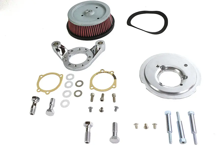 Hi-Flow Air Cleaner Backing Plate Kit Chrome - V-Twin Mfg. 1