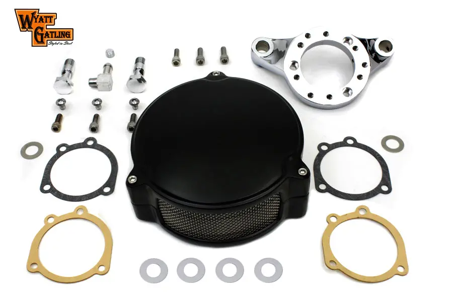 Black Wyatt Gatling Air Cleaner Assembly - V-Twin Mfg. 1