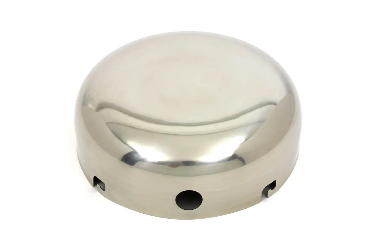 Polished Stainless Steel J-Slot Air Cleaner Cover - V-Twin Mfg. 1