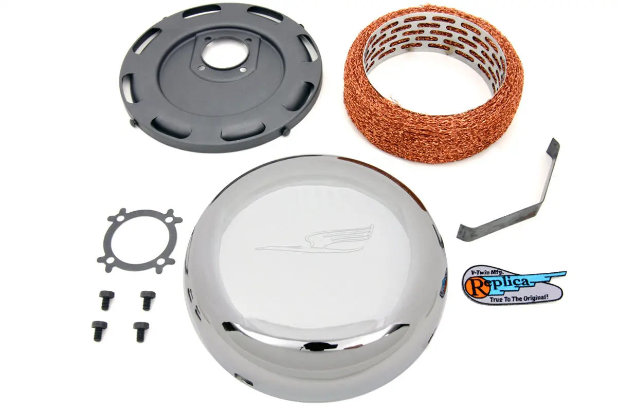 7 Inch Linkert Bird J-Slot Style Air Cleaner Assembly Chrome - V-Twin Mfg. 1