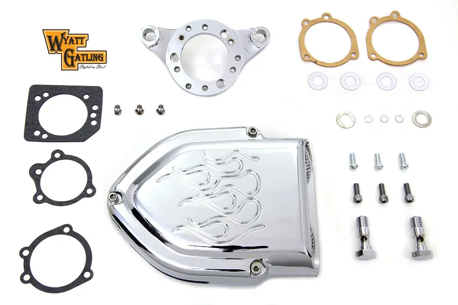 Chrome Wyatt Gatling Air Cleaner Assembly - V-Twin Mfg. 1