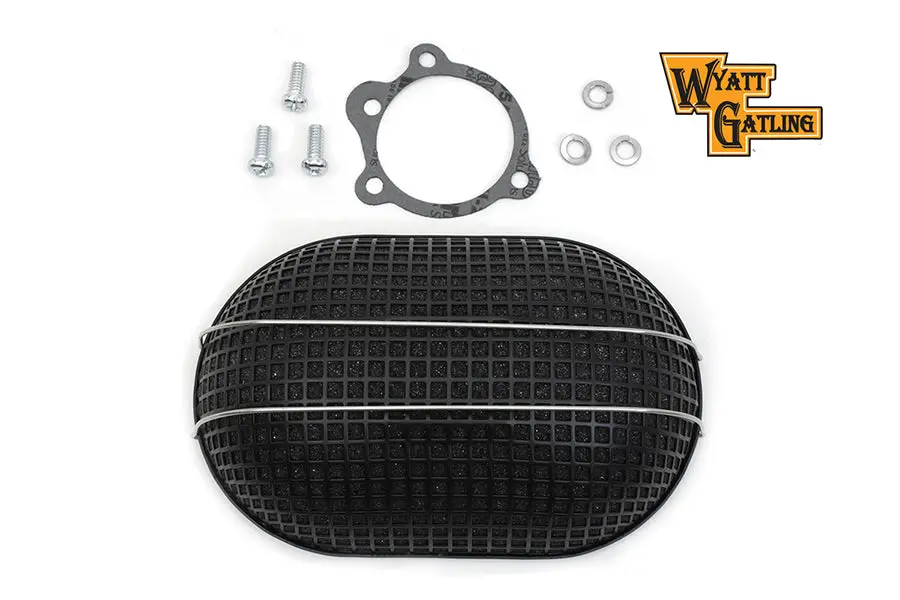 Wyatt Gatling Black Turbo Air Cleaner - V-Twin Mfg. 1