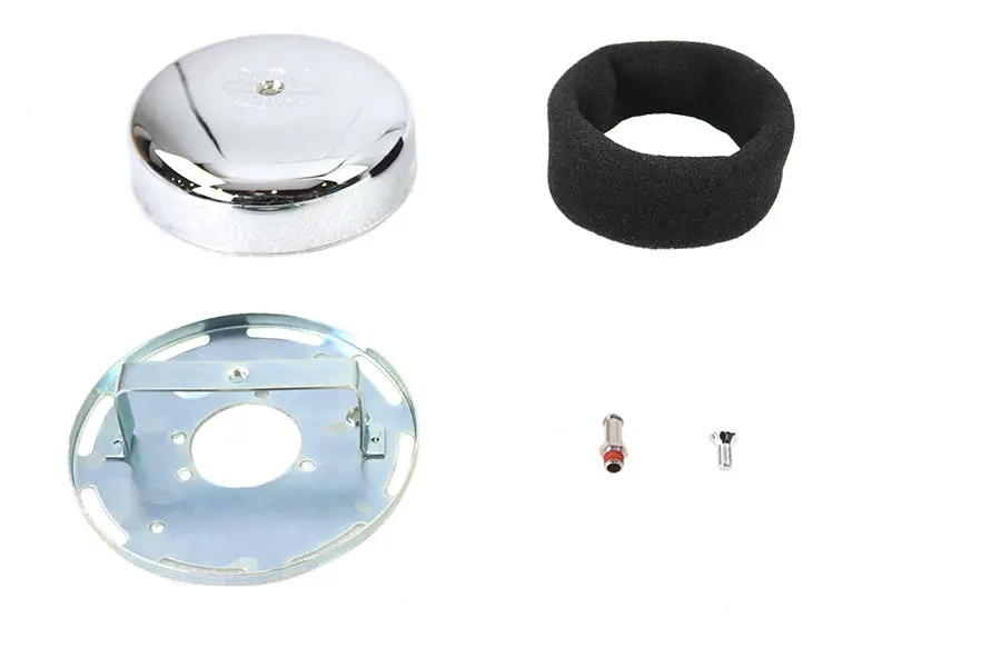 7 Inch Round Air Cleaner Chrome - V-Twin Mfg. 1