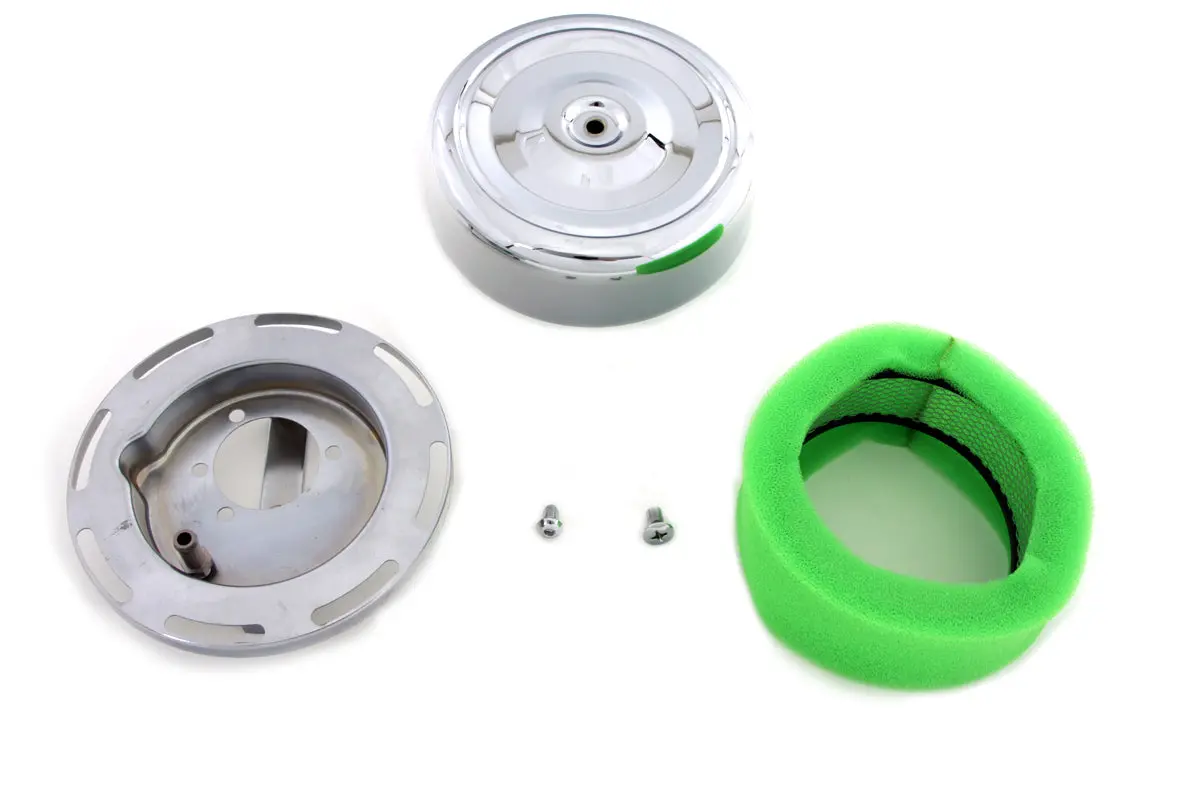 7 Inch Round Air Cleaner Chrome - V-Twin Mfg. 1