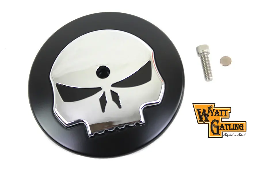 Wyatt Gatling Skull Air Cleaner Cover Insert - V-Twin Mfg. 1