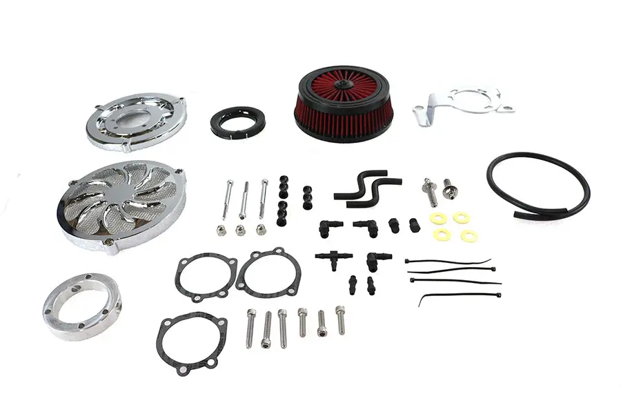 Extreme Billet Air Cleaner Kit Torque Style Chrome - V-Twin Mfg. 1