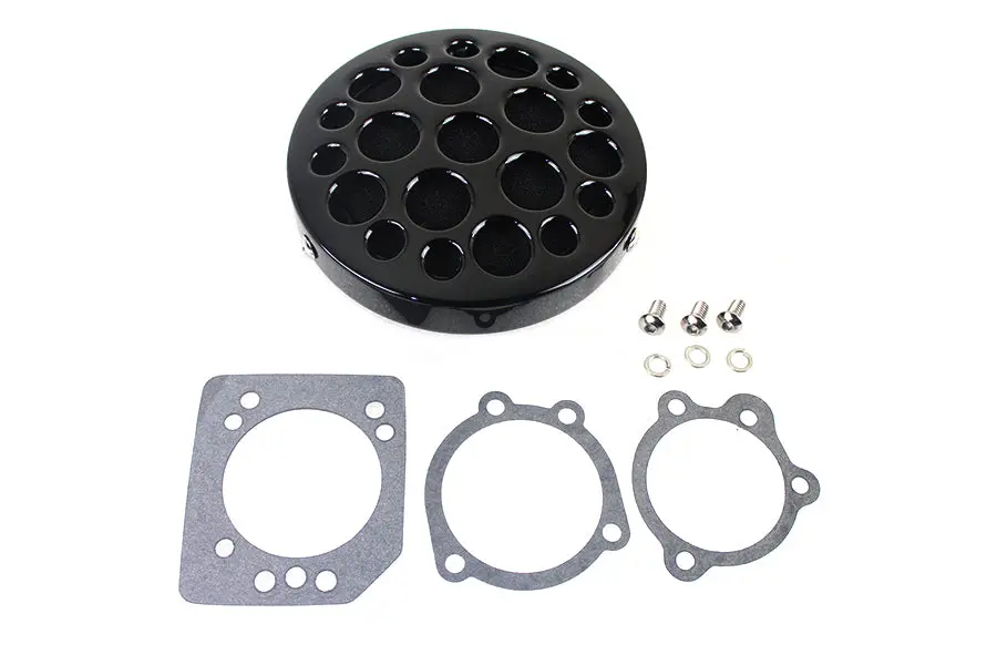 Wyatt Gatling Black Drilled Cv Air Cleaner - V-Twin Mfg. 1