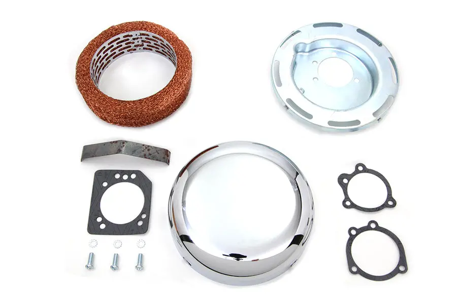 7 Inch Round Air Cleaner Assembly Chrome - V-Twin Mfg. 1