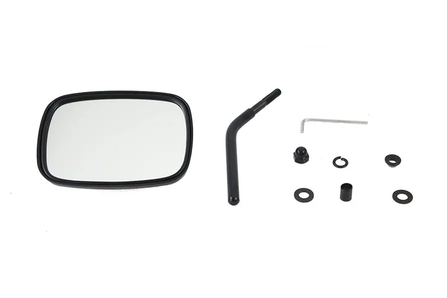 Black Replica Swivel Mirror With Short Stem - V-Twin Mfg. 1