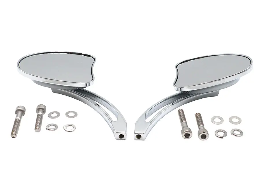 Mini Tapered Mirror Set With Long Slotted Stem - V-Twin Mfg. 1