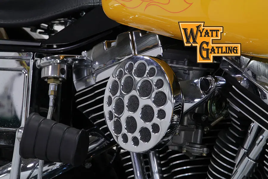 Chrome Wyatt Gatling Air Cleaner Assembly - V-Twin Mfg. 1