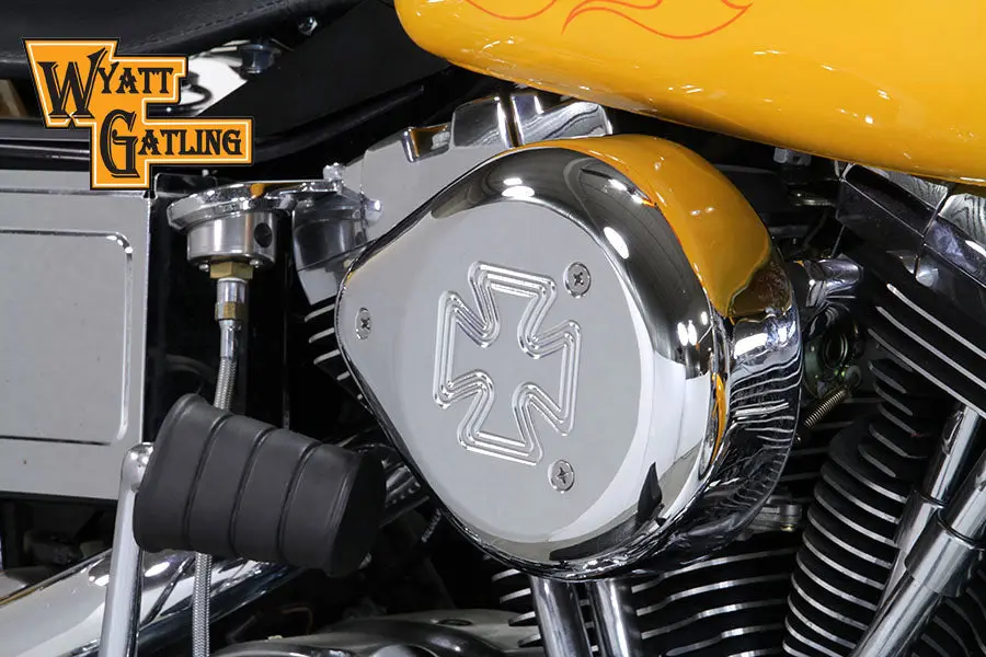 Chrome Wyatt Gatling Air Cleaner Assembly - V-Twin Mfg. 1