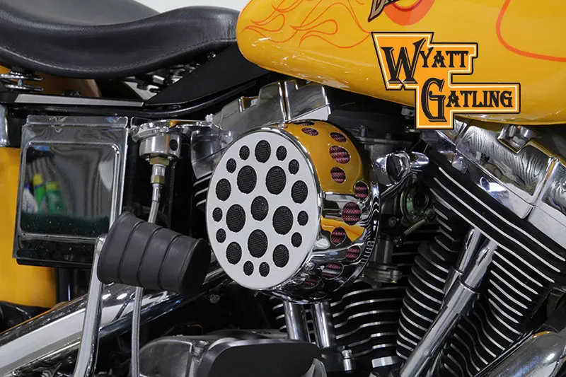 Chrome Wyatt Gatling Air Cleaner Assembly - V-Twin Mfg. 1