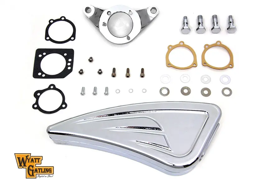 Chrome Wyatt Gatling Air Cleaner Assembly - V-Twin Mfg. 1