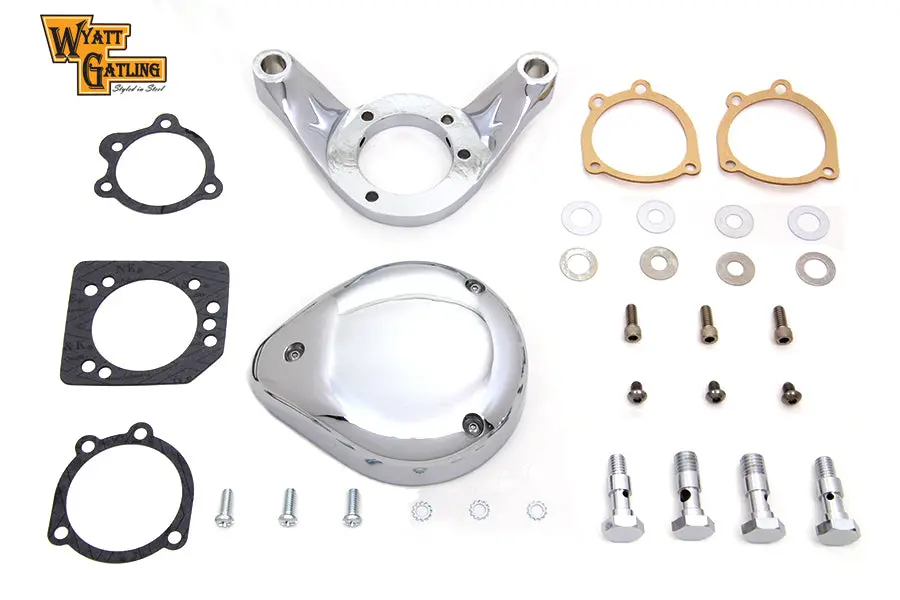 Chrome Wyatt Gatling Air Cleaner Assembly - V-Twin Mfg. 1