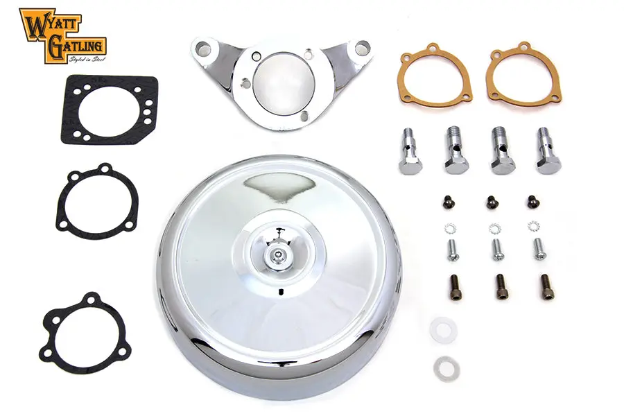 Chrome Wyatt Gatling Air Cleaner Assembly - V-Twin Mfg. 1