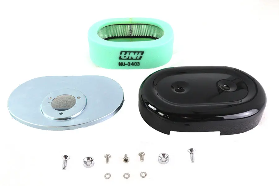 Oval Air Cleaner Assembly Black - V-Twin Mfg. 1