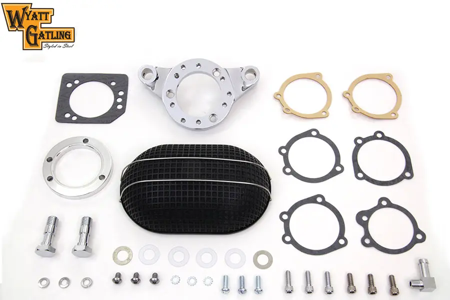 Black Wyatt Gatling Air Cleaner Assembly - V-Twin Mfg. 1