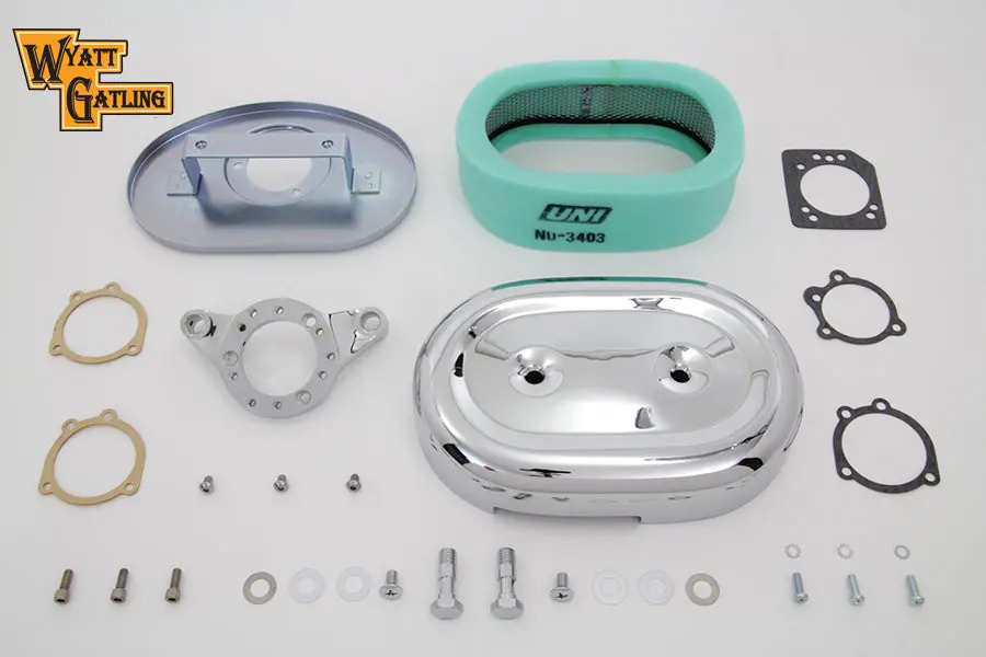Chrome Wyatt Gatling Air Cleaner Assembly - V-Twin Mfg. 1
