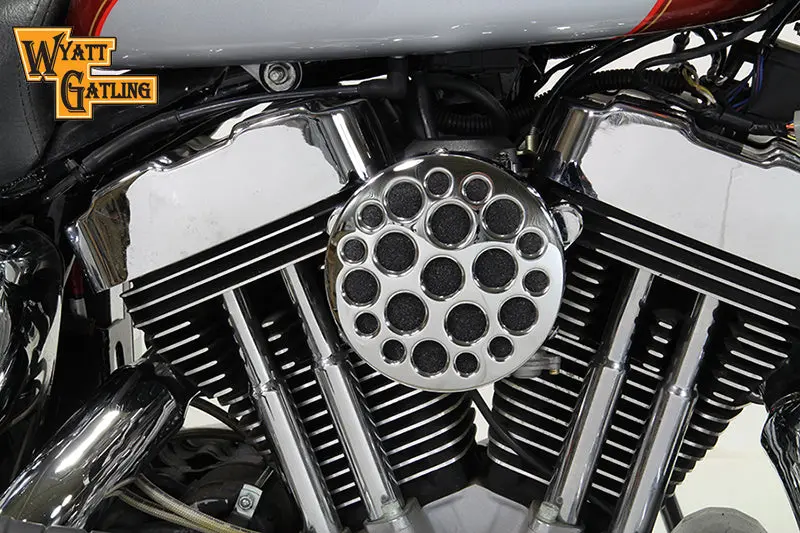 Chrome Wyatt Gatling Air Cleaner Assembly - V-Twin Mfg. 1