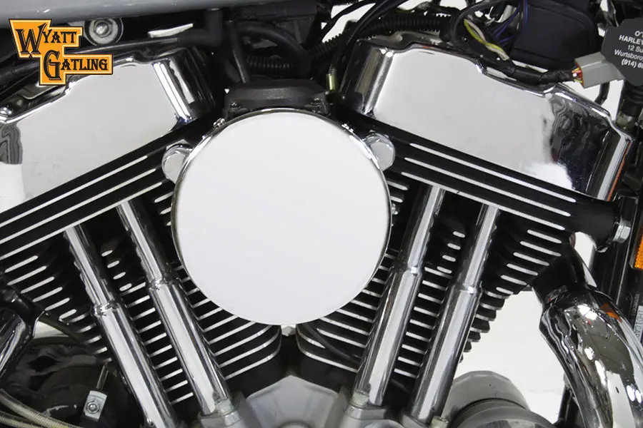 Chrome Wyatt Gatling Air Cleaner Assembly - V-Twin Mfg. 1