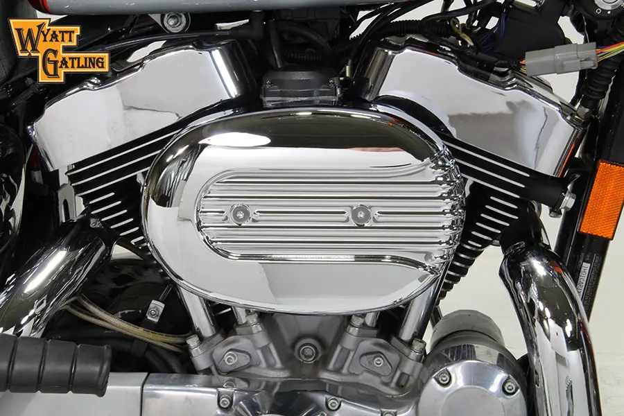 Chrome Wyatt Gatling Air Cleaner Assembly - V-Twin Mfg. 1
