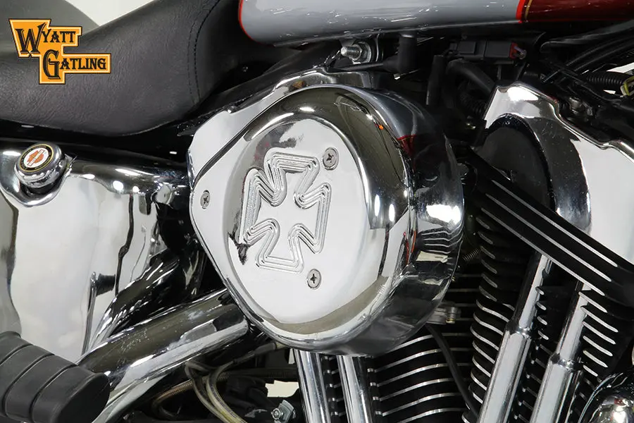 Chrome Wyatt Gatling Air Cleaner Assembly - V-Twin Mfg. 1