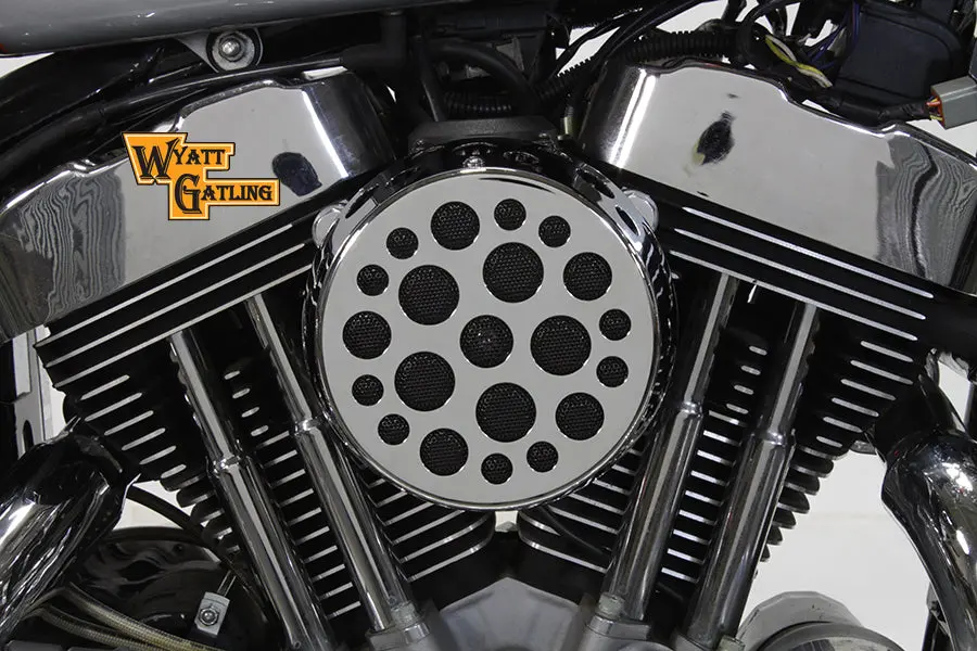 Chrome Wyatt Gatling Air Cleaner Assembly - V-Twin Mfg. 1