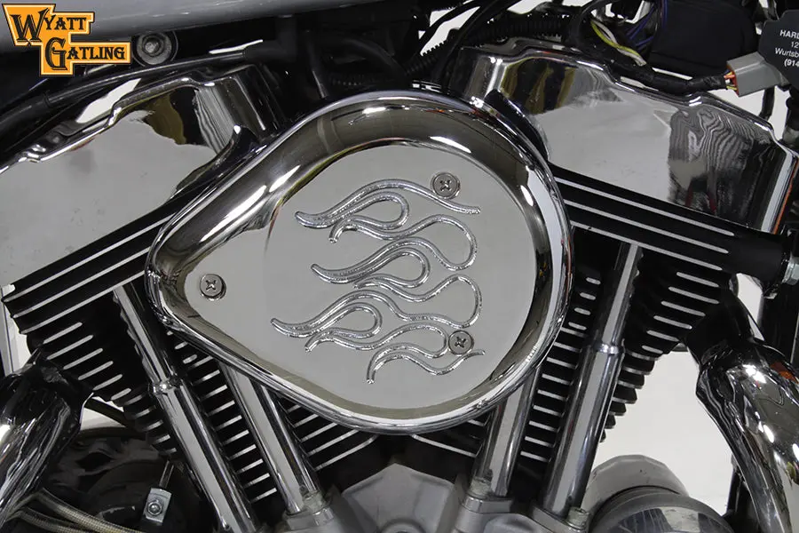 Chrome Wyatt Gatling Air Cleaner Assembly - V-Twin Mfg. 1