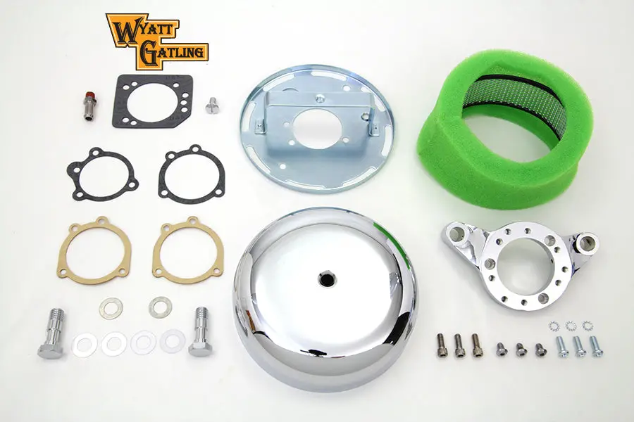 Chrome Wyatt Gatling Air Cleaner Assembly - V-Twin Mfg. 1