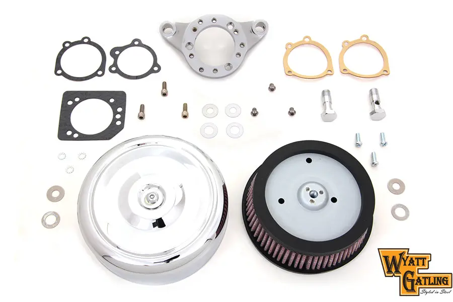 Chrome Wyatt Gatling Air Cleaner Assembly - V-Twin Mfg. 1