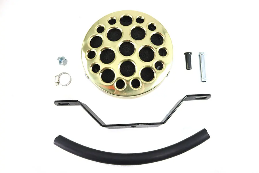 Wyatt Gatling Brass Drilled Air Cleaner - V-Twin Mfg. 1