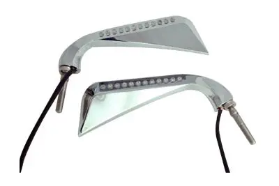Chrome Evil Eye Led Mirror Set - V-Twin Mfg. 1