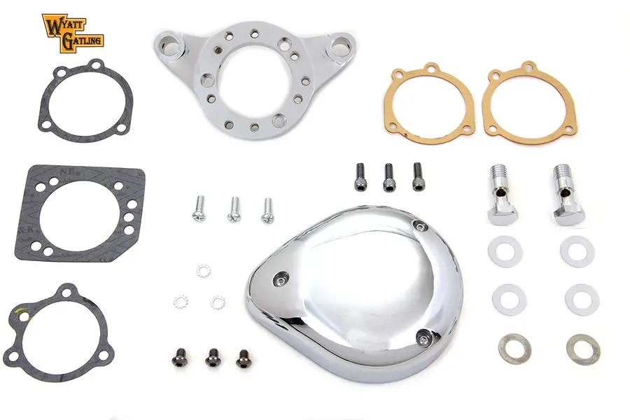 Chrome Wyatt Gatling Air Cleaner Assembly - V-Twin Mfg. 1