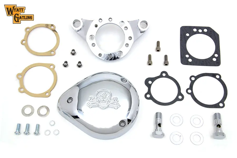 Chrome Wyatt Gatling Air Cleaner Assembly - V-Twin Mfg. 1
