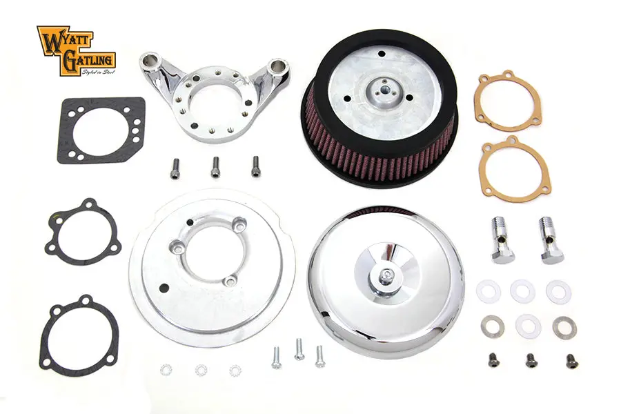 Chrome Wyatt Gatling Air Cleaner Assembly - V-Twin Mfg. 1