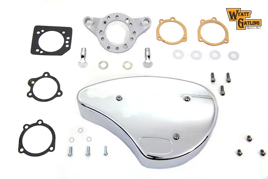 Chrome Wyatt Gatling Air Cleaner Assembly - V-Twin Mfg. 1