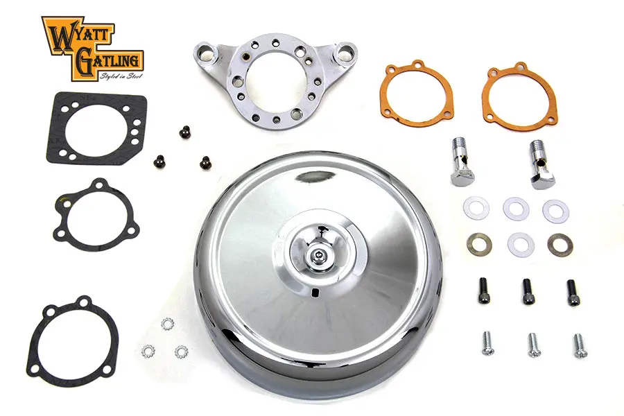 Chrome Wyatt Gatling Air Cleaner Assembly - V-Twin Mfg. 1