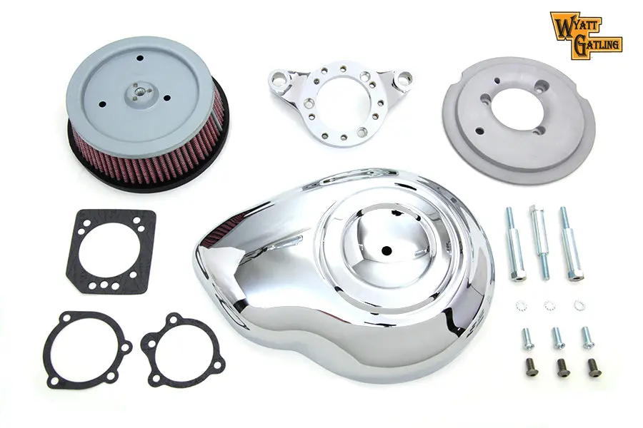 Chrome Wyatt Gatling Air Cleaner Assembly - V-Twin Mfg. 1