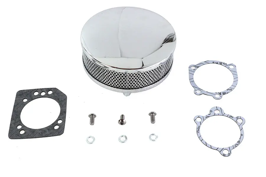 Wyatt Gatling Round Air Cleaner Chrome - V-Twin Mfg. 1