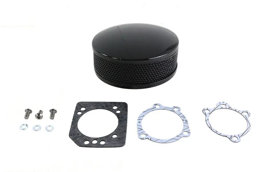 Wyatt Gatling Round Air Cleaner Black - V-Twin Mfg. 1