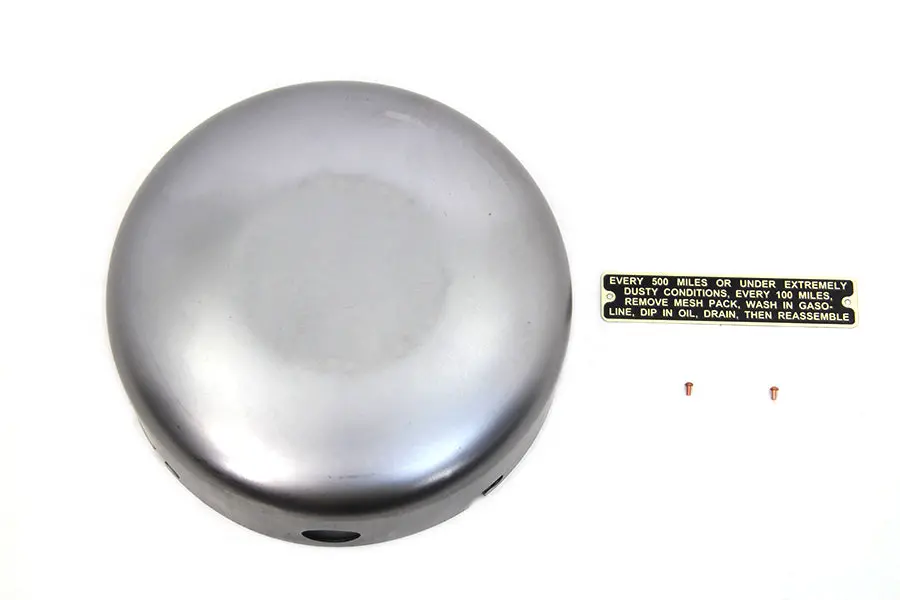 Raw 6 Inch Air Cleaner Cover - V-Twin Mfg. 1