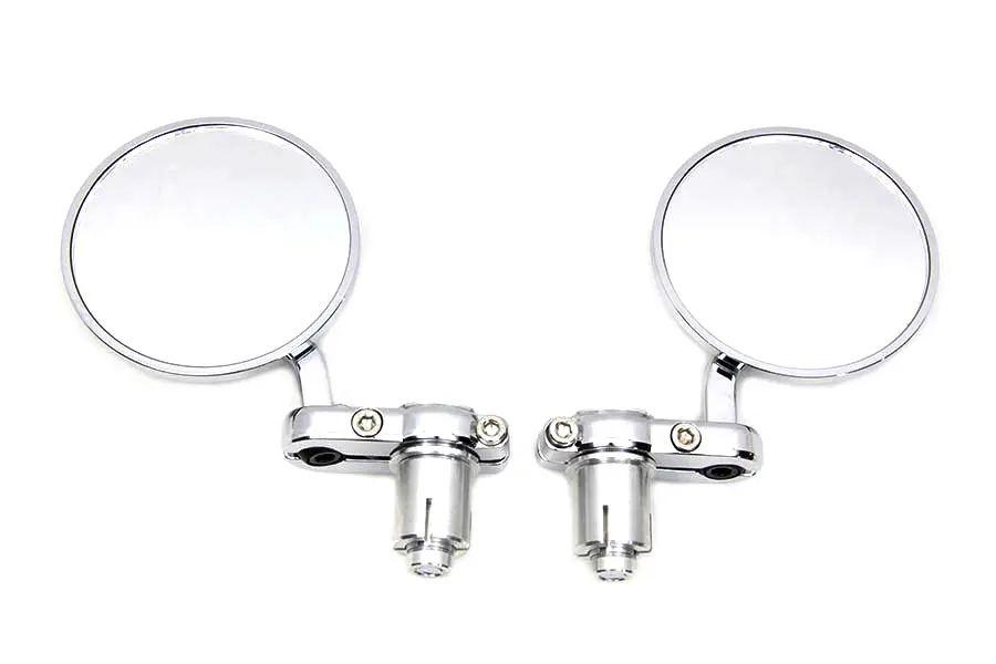Cafe Style Mirror Set Chrome - V-Twin Mfg. 1