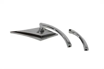 Zoid Mirror With Billet Curved Stem - V-Twin Mfg. 1