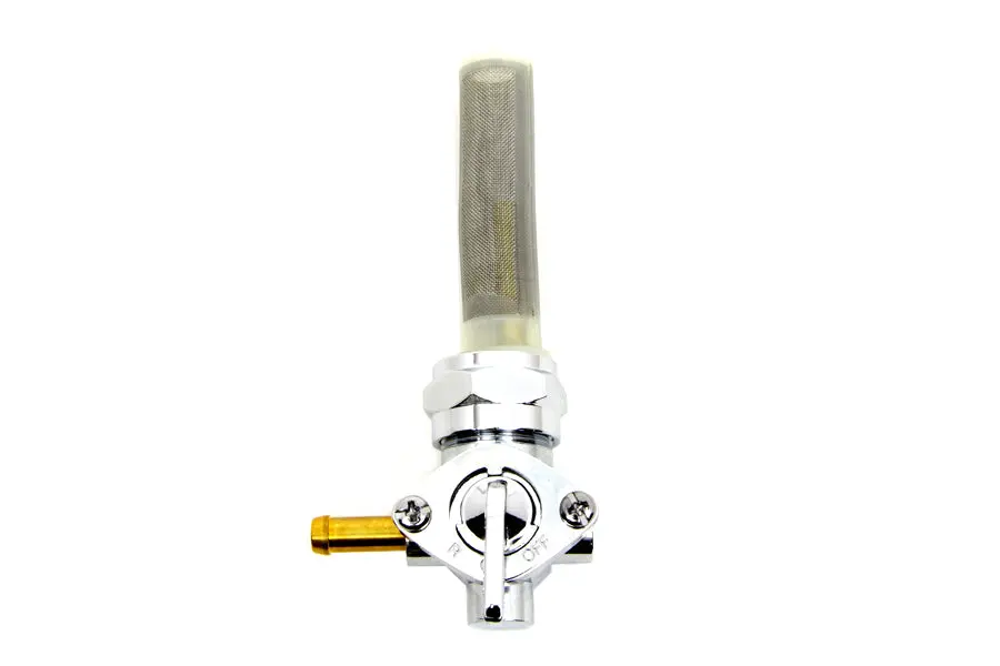 Chrome Petcock With Nut And 90° Left Outlet - V-Twin Mfg. 1