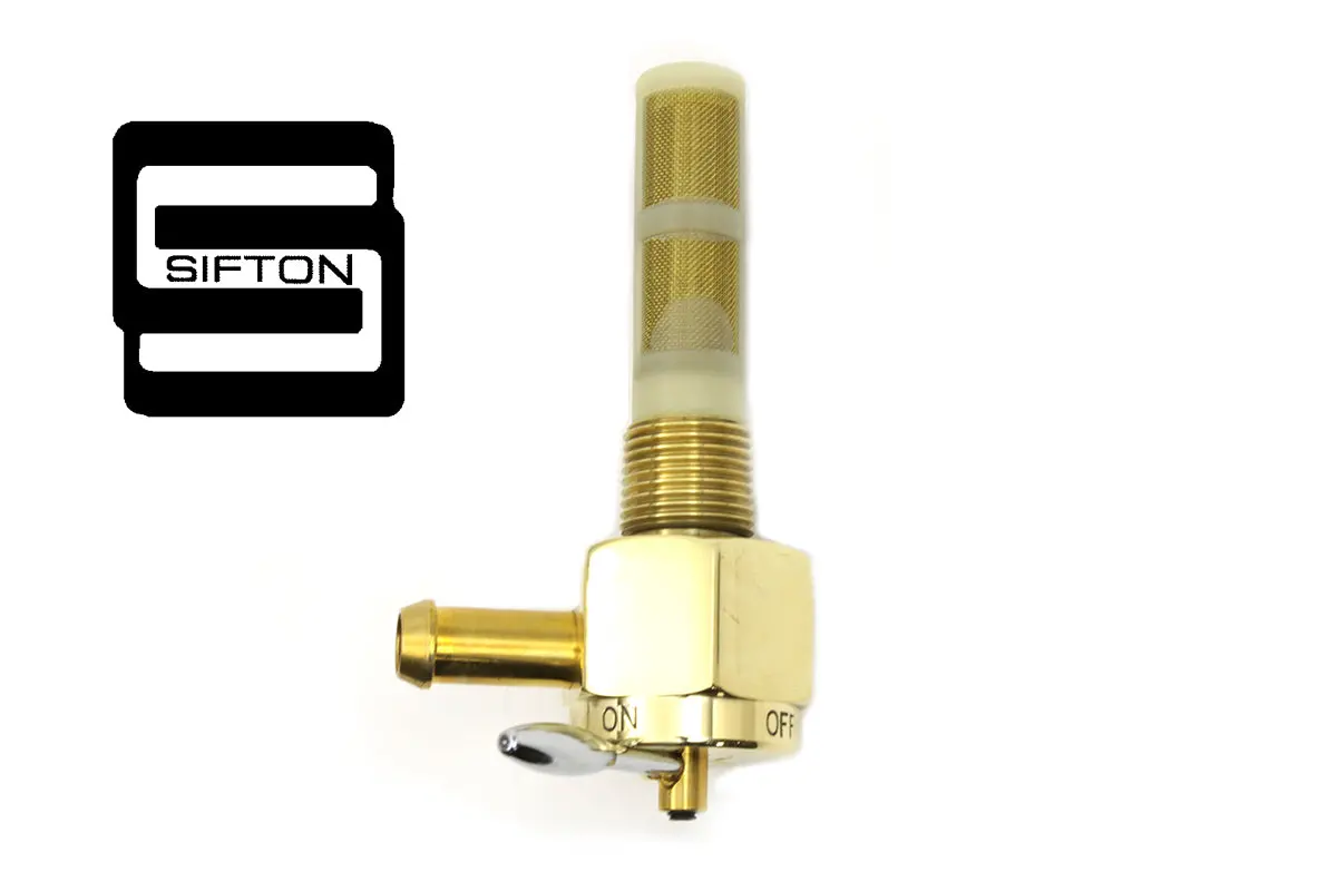 Sifton Brass Hex Petcock 90° Left Hand Spigot - V-Twin Mfg. 1