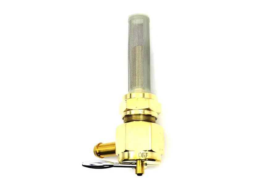 Sifton Brass Hex Petcock 90° Left Hand Spigot With Nut - V-Twin Mfg. 1